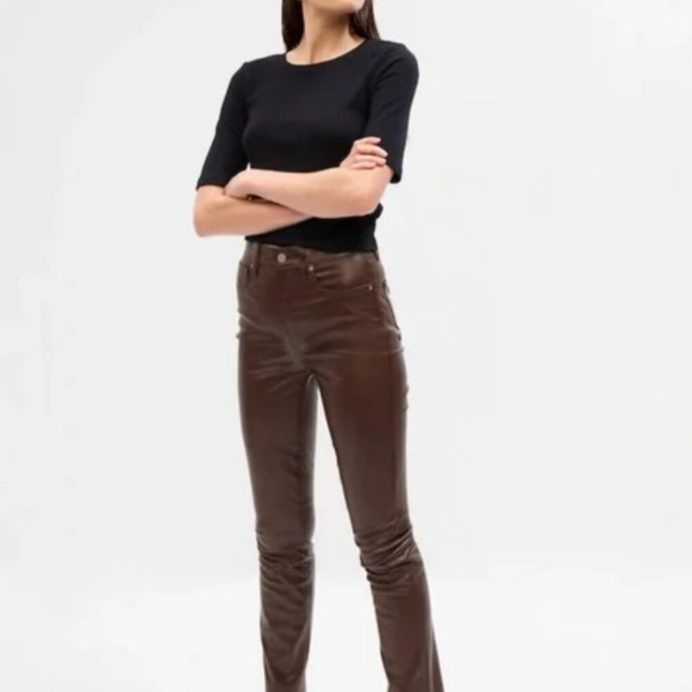 GAP High Rise Faux-Leather Vintage Slim Jeans